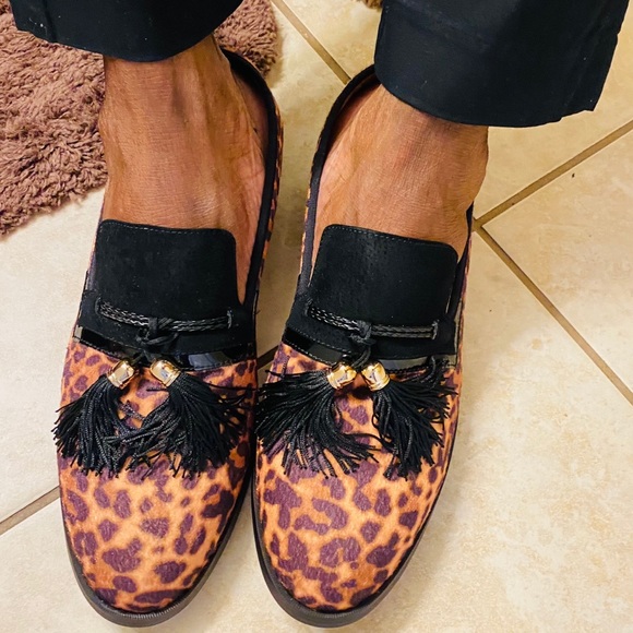 Mens Lepoard Tassel Shoes